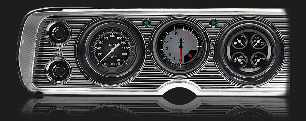 Classic Instruments 1964-1965 Chevelle CV64AXG Autocross Gray Gauge Set Speedometer Tachometer Quad Gauge Fits Factory Bezel (not Included) GM