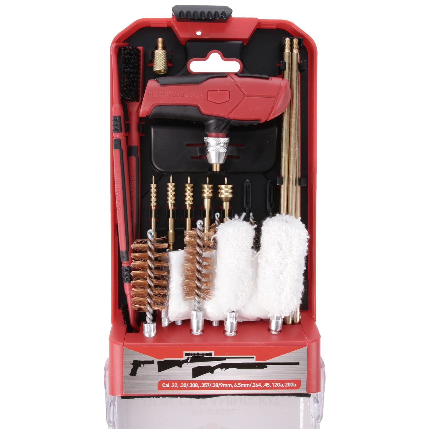 Birchwood Casey Gun Cleaning Kit Universal | Durable Versatile Gun Maintenance Cleaning Tools Set of 22 | Brushes, Mops, Jags, Patches, Rod, T-Handle, Magnetic Strip & Case Included