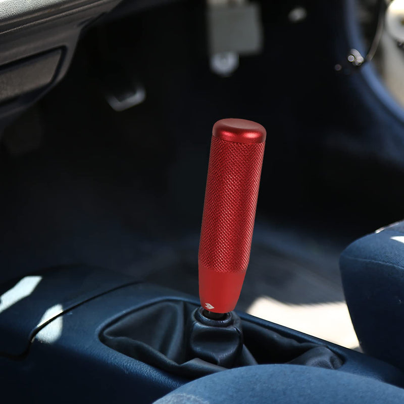 NRG Innovations Universal Aluminum SK-800RD Hidden Gem Short Shift Knob with Thread Adapters, 33mm OD x 120mm H,Red