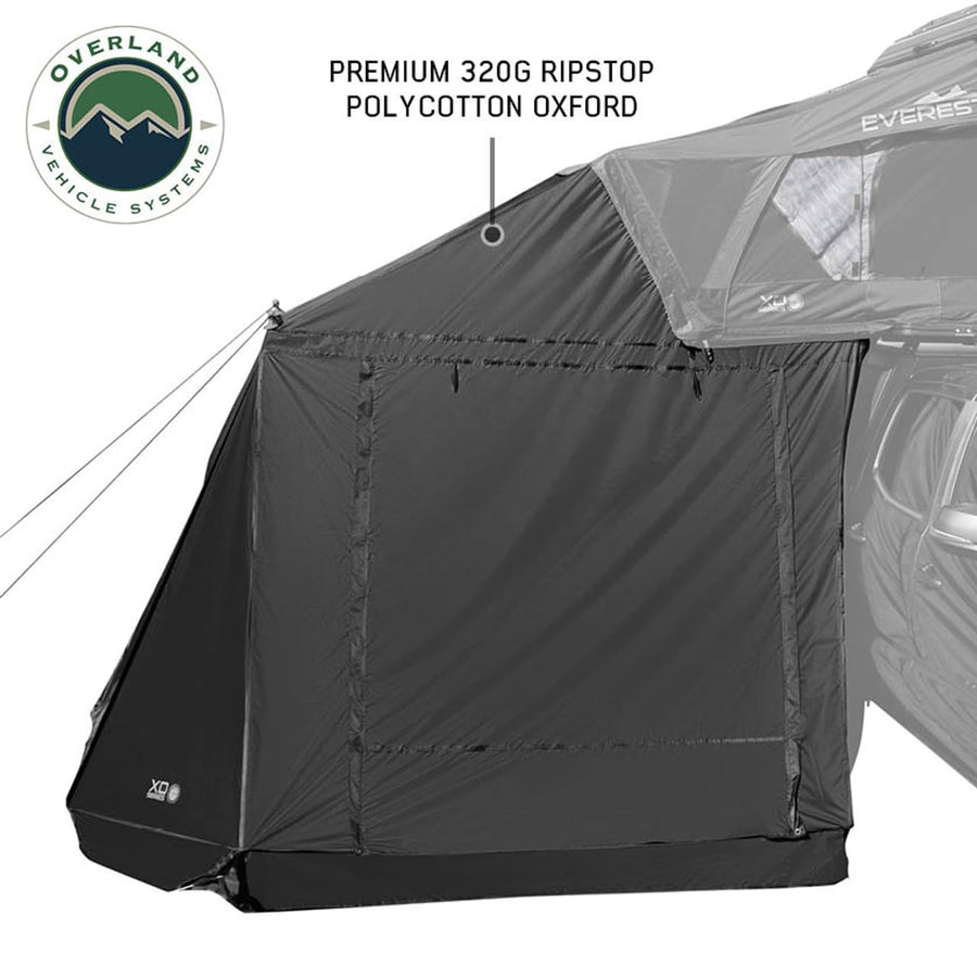 XD Everest Annex Room Overland Vehicle Systems Roof Top Tent Extension - Black Body Grey Trim (XD Everest Annex Room 4 Person)