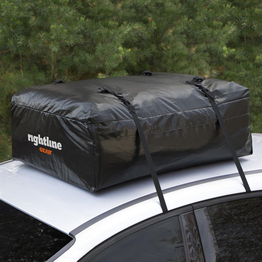 Rightline Gear Ace Jr Rooftop Weatherproof Cargo Carrier for Top of Vehicle, Attaches With or Without Roof Rack, 10 Cubic Feet, Black