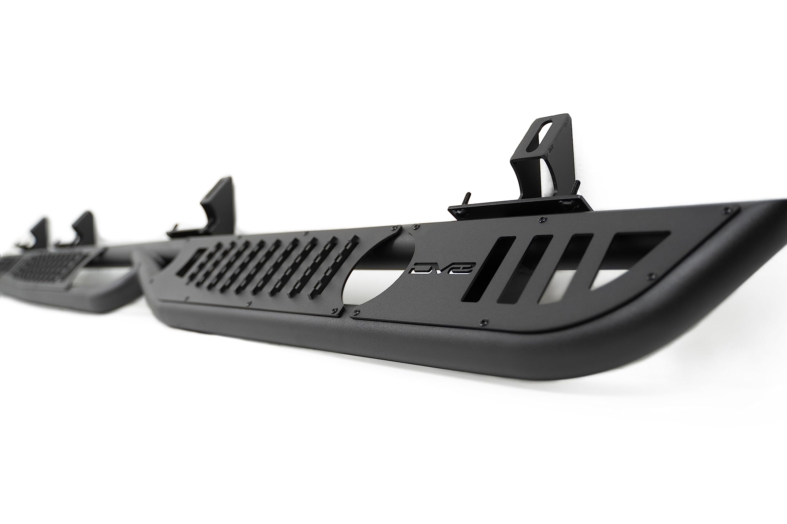 DV8 Offroad OE Plus Side Steps for Jeep Gladiator JT 2020-2025 | Low-Profile Functional Step Without Loss of Clearance | Mounts to Body/Pinch Weld | Anti-Slip Step Plates Provide Excellent Grip