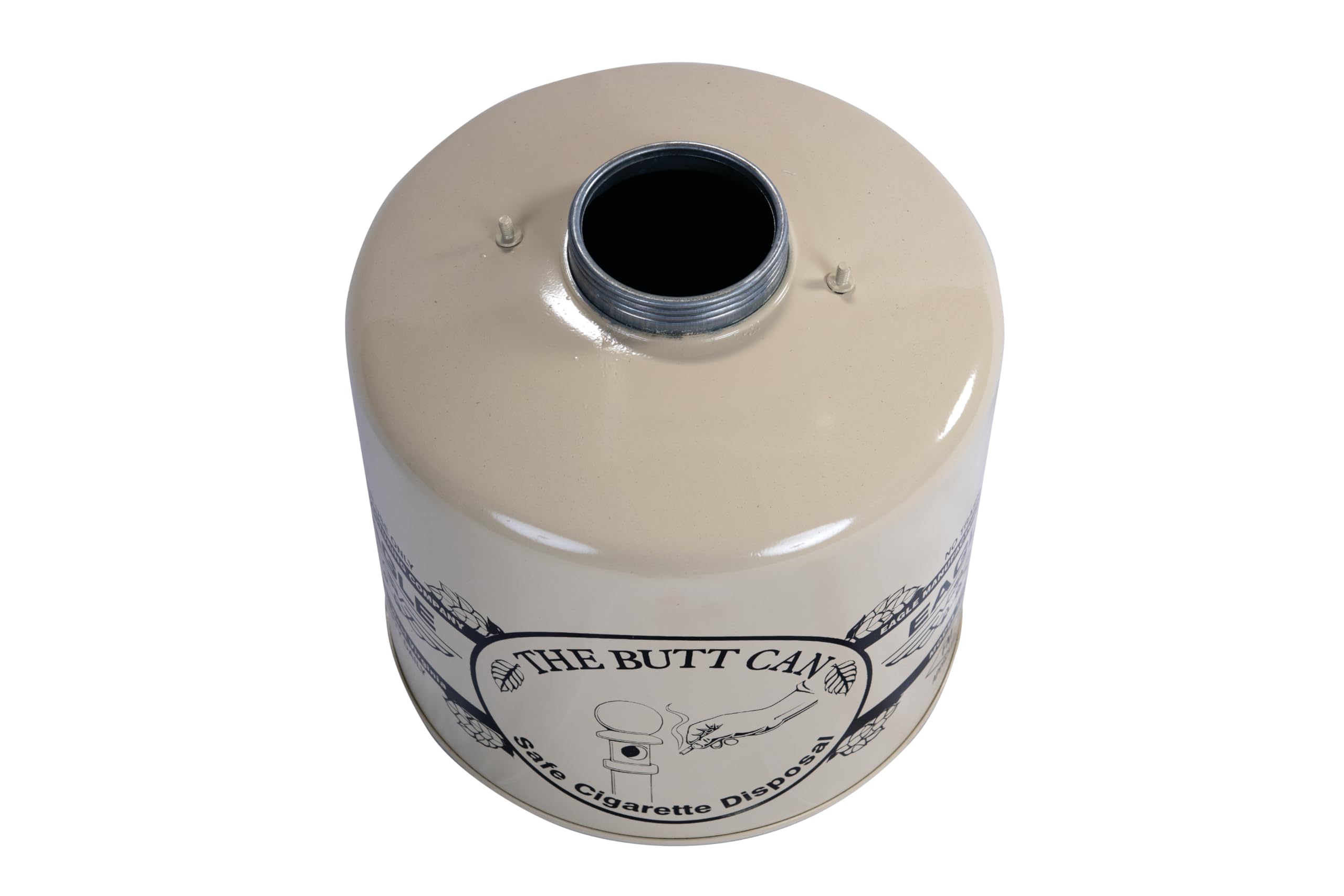 Eagle Galvanized Steel 1205BEI Cigarette Butt Receptacle, 5 gallon Capacity, 40" Height, 12" Diameter, Beige