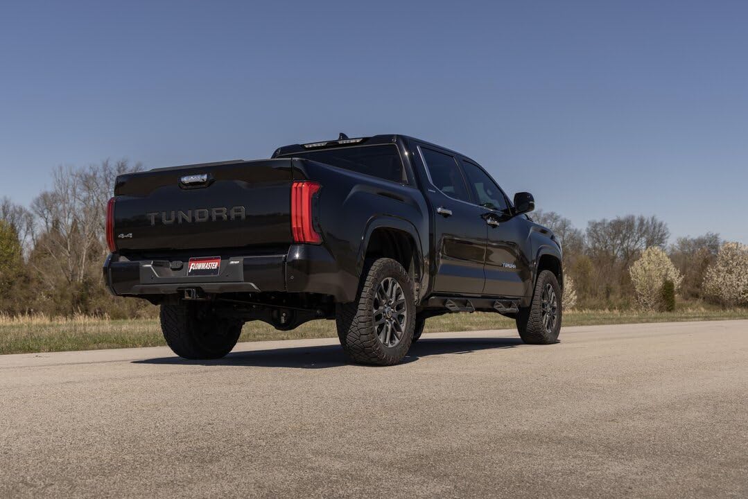 Flowmaster FlowFX Extreme Cat-Back Exhaust Kit 3 Inch 409 Stainless Steel Single Outlet Dump Compatible with 2022-2024 Toyota Tundra 3.4L V6 2 & 4WD All Wheelbases