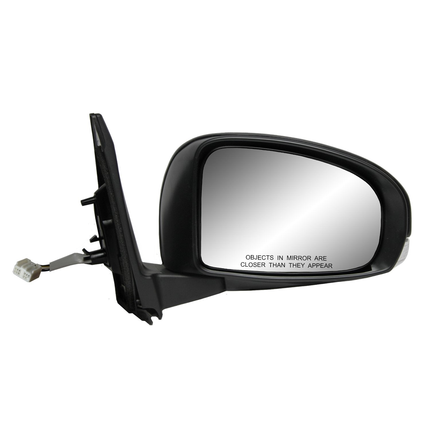 Fit System Side Mirror Passenger for Scion iQ, Textured Black w/PTM Cover, w/Turn Signal, Foldaway, Heated Power