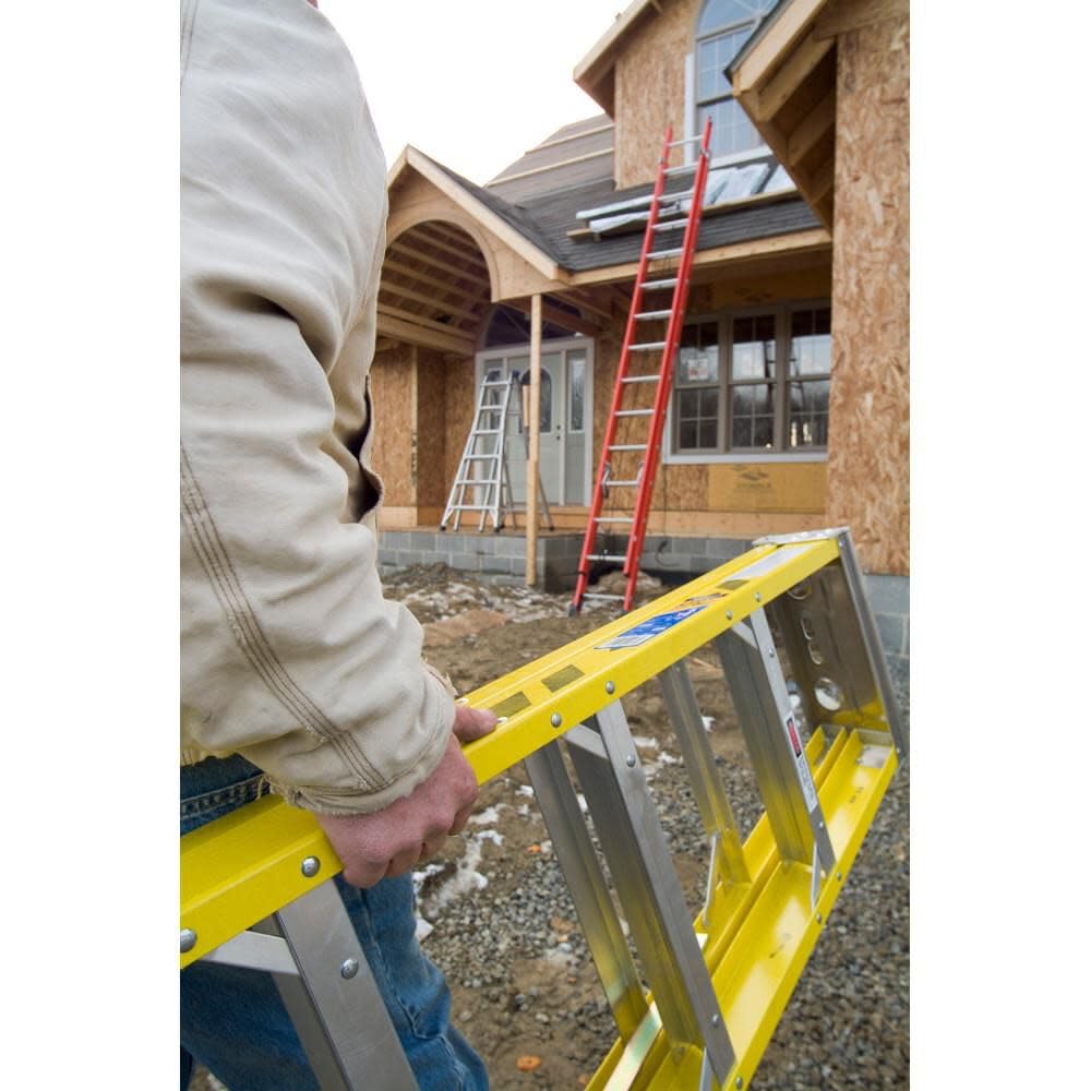 375-Pound Duty Rating Werner Type IAA Fiberglass Stepladder, 10-Foot, Yellow