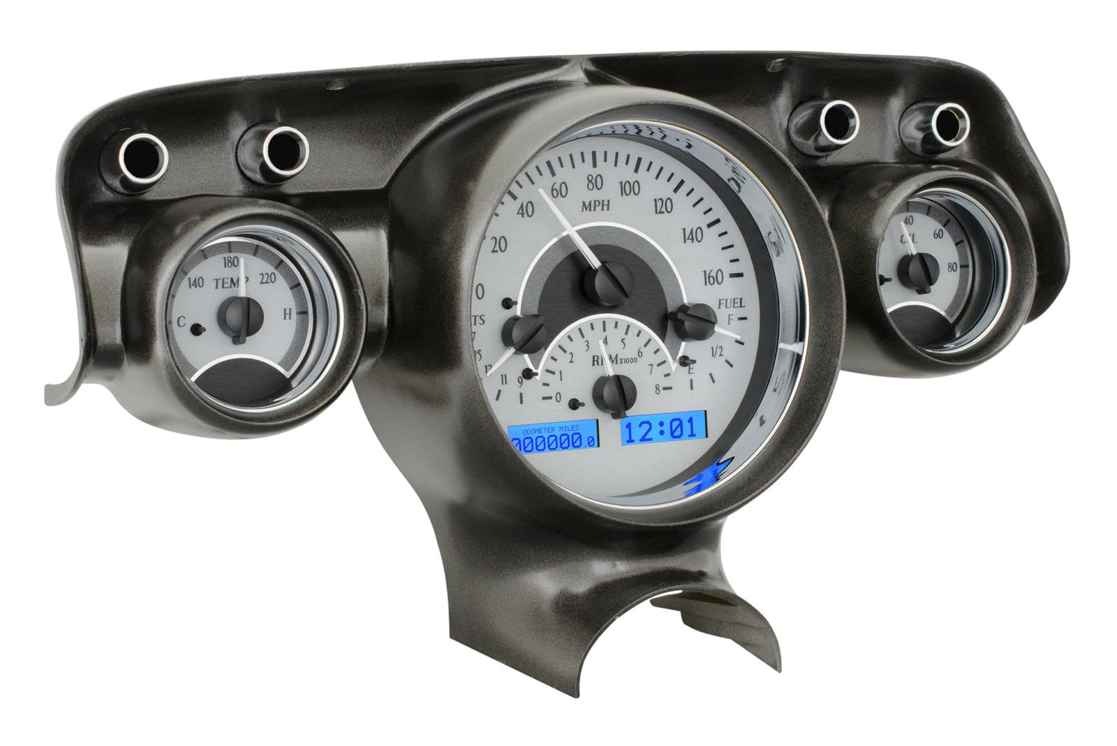 Dakota Digital VHX-57C-S-B 57 Chevy Car Analog Dash Gauges System Silver Alloy Blue