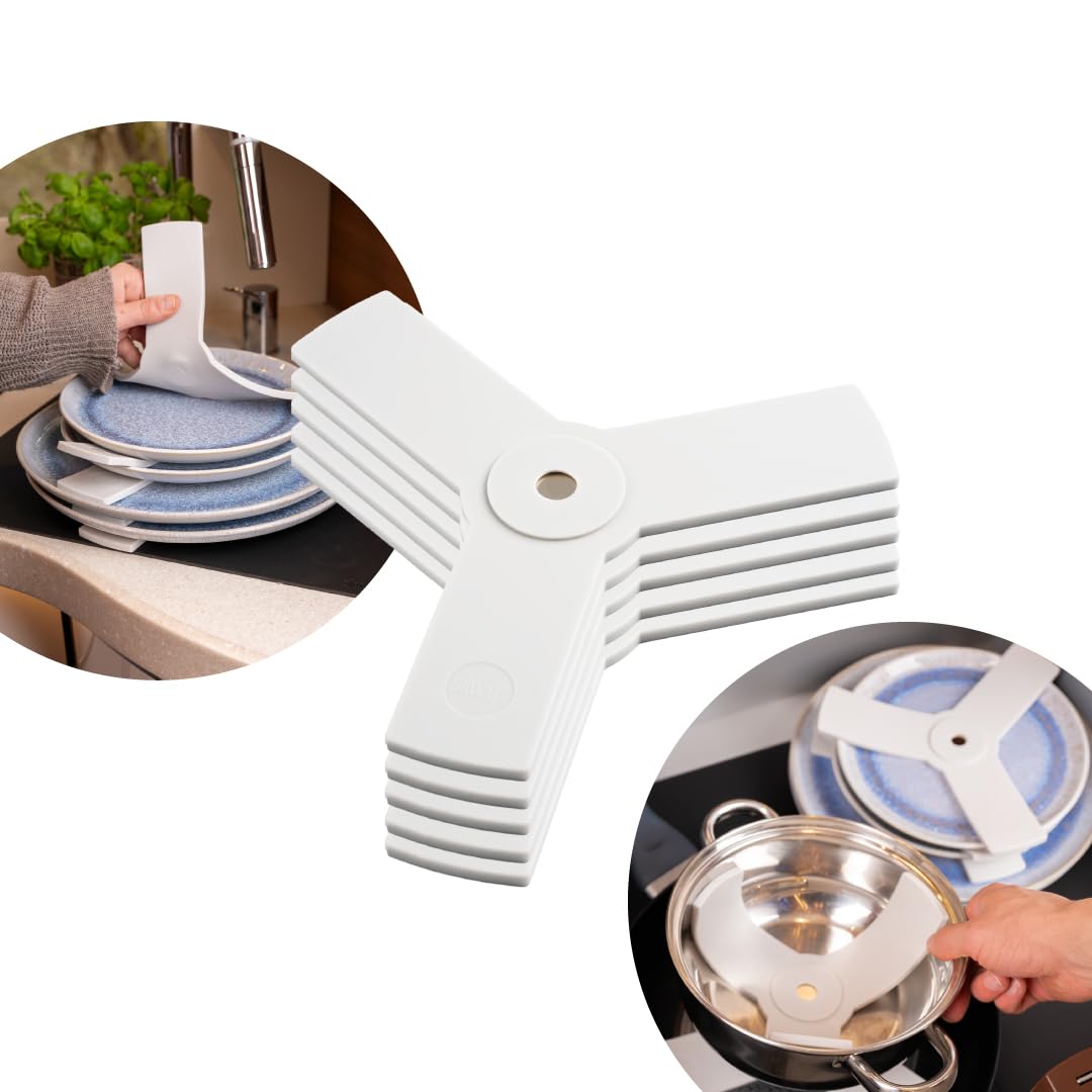 Magnetic Adapter Set silwy® (Set of 5) for Existing Plates, Bowls, Kitchen Utensils, Pots, Pans and Much More - 5-Piece Set, Magnetic System for Retrofitting, Magnetic Sandwich for All Items