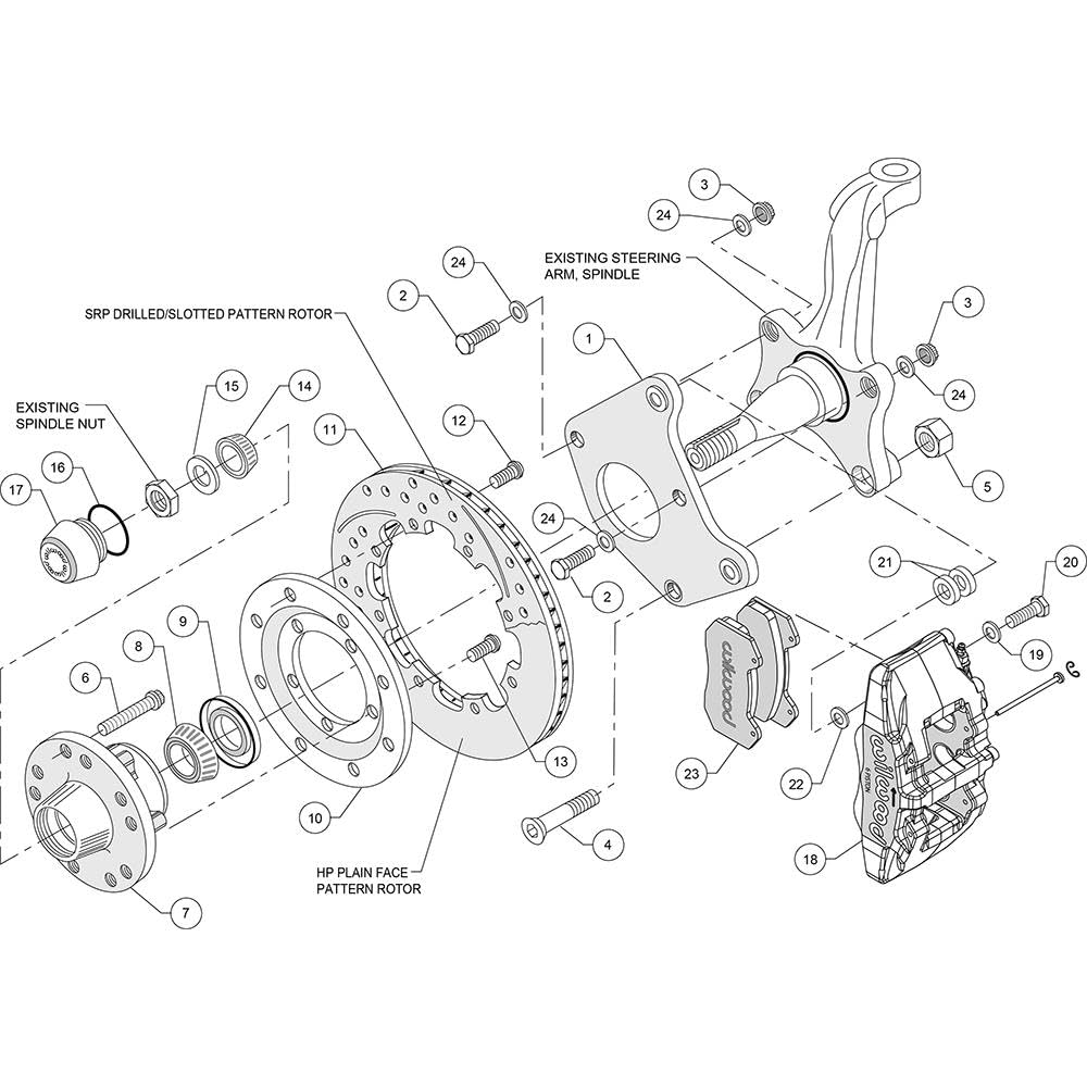 Front Hub Kit DP6A,12.19",Red