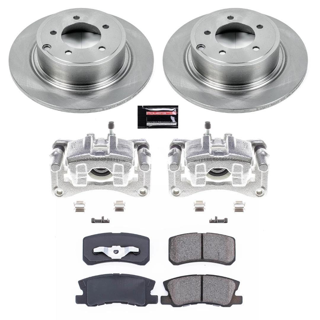Power Stop KCOE1630A Rear Stock Replacement Caliper Kit- OE Rotors, Ceramic Brake Pads, Calipers