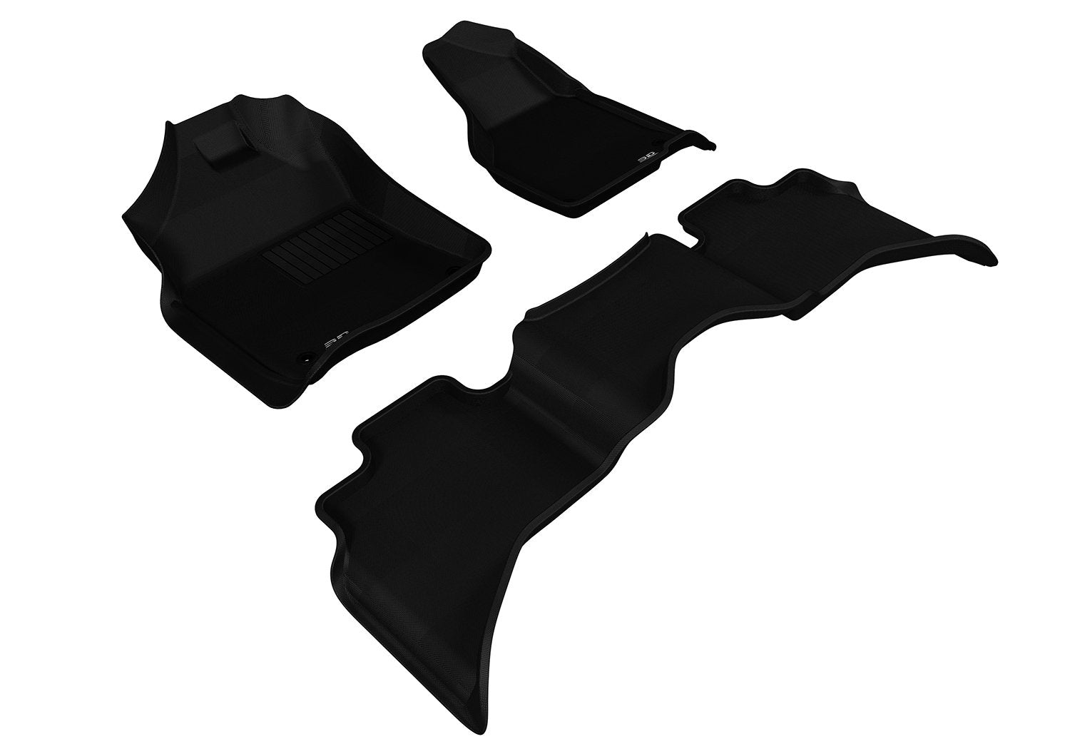 Complete Set 3D MAXpider - L1DG01901509 Custom Fit All-Weather Floor Mat for Select Dodge Ram 1500 Models - Kagu Rubber (Black)