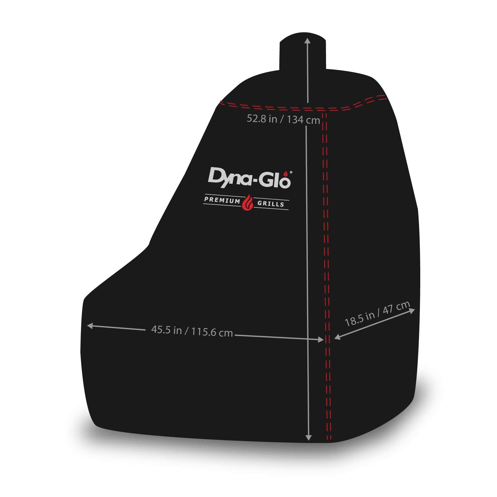 Dyna-Glo Vertical Offset Charcoal Smoker Grill Cover DG1382CSC, Fits Size Up to: 45.5in W x 18.5in D x 48.9in H, Black