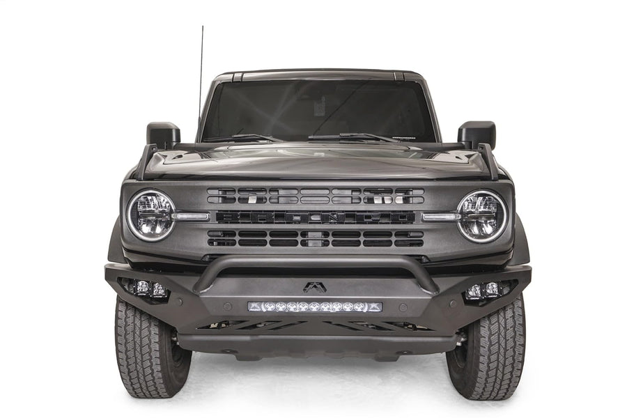 Vengeance Front Bumper Fab Fours FB21-D5252-1 fits 21-23 Ford Bronco - w/Pre-Runner Guard - 2 Stage Matte Black Powder Coat