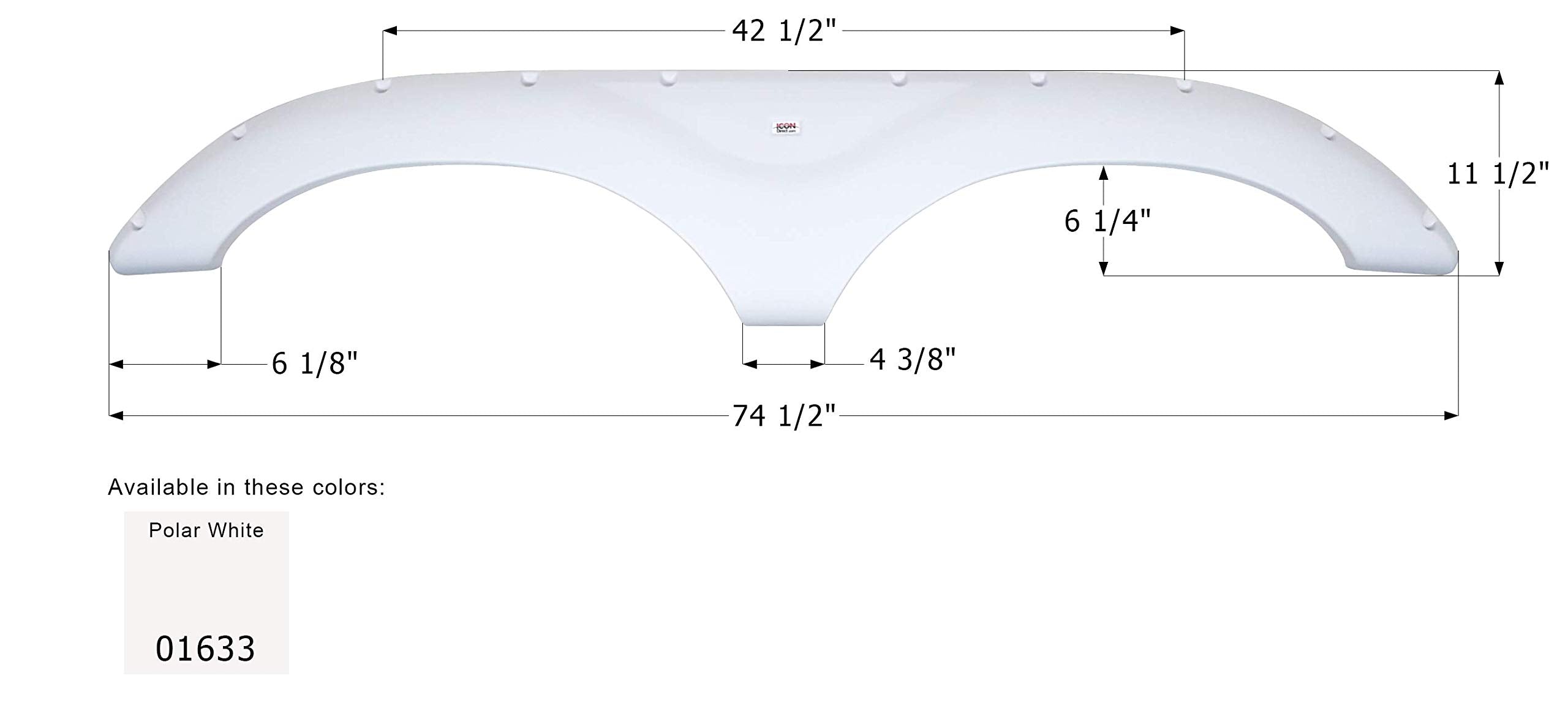 Fender Skirt ICON, Tandem, Keystone, FS778, Polar White