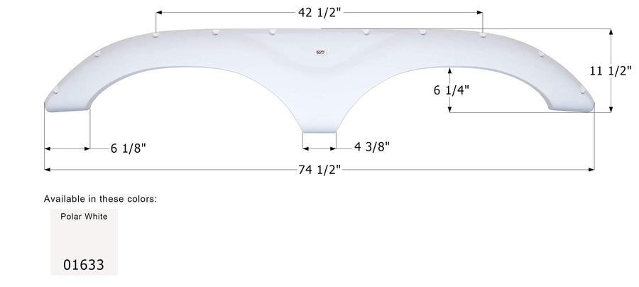Fender Skirt ICON, Tandem, Keystone, FS778, Polar White