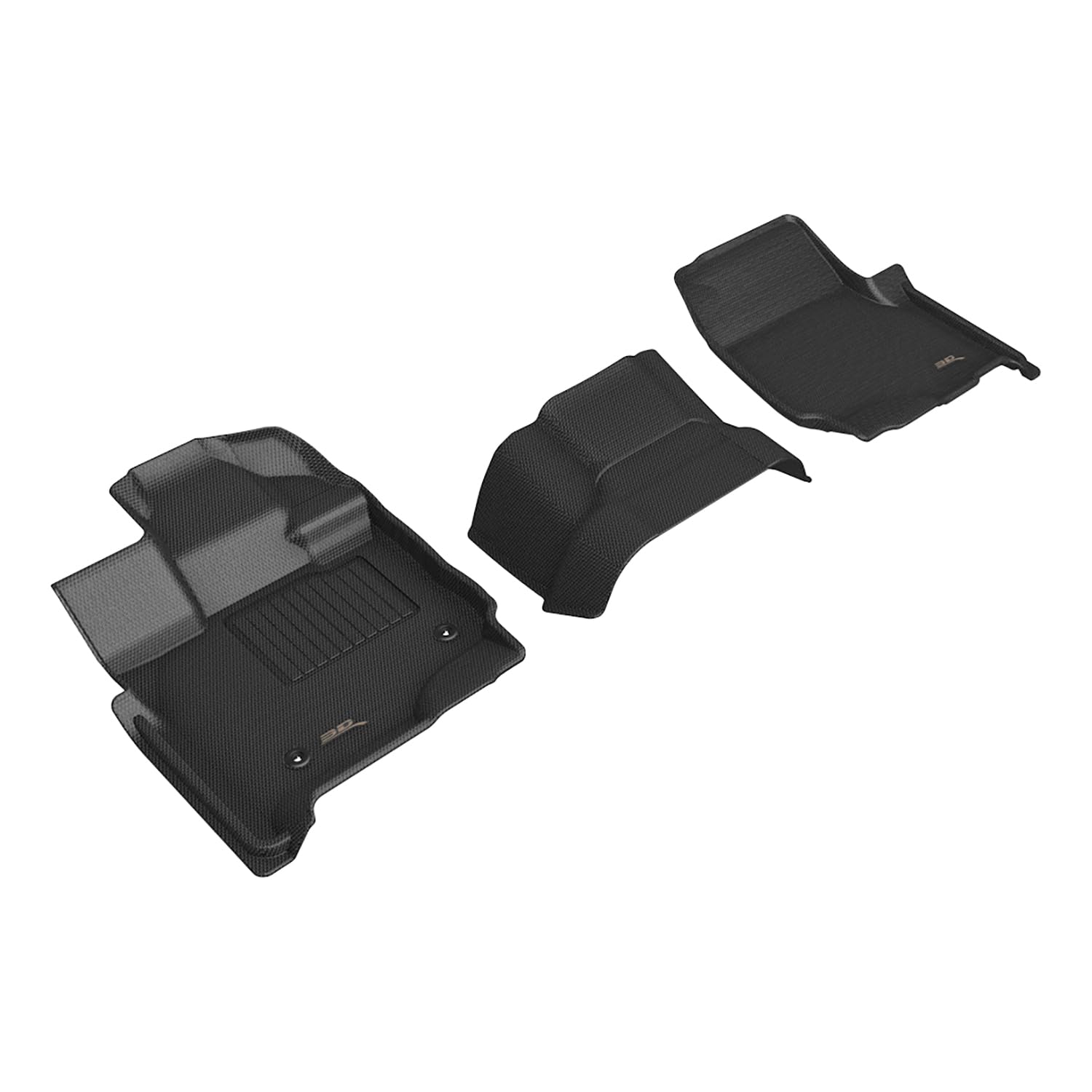 Kagu 3D MAXpider Floor Mat (Black) Compatible with Ford F-150 Supercab/Supercrew 2015-2026 / F-150 Lightning 2022-2026 (w/Bench Seat, Vinyl Floors) - Front Row