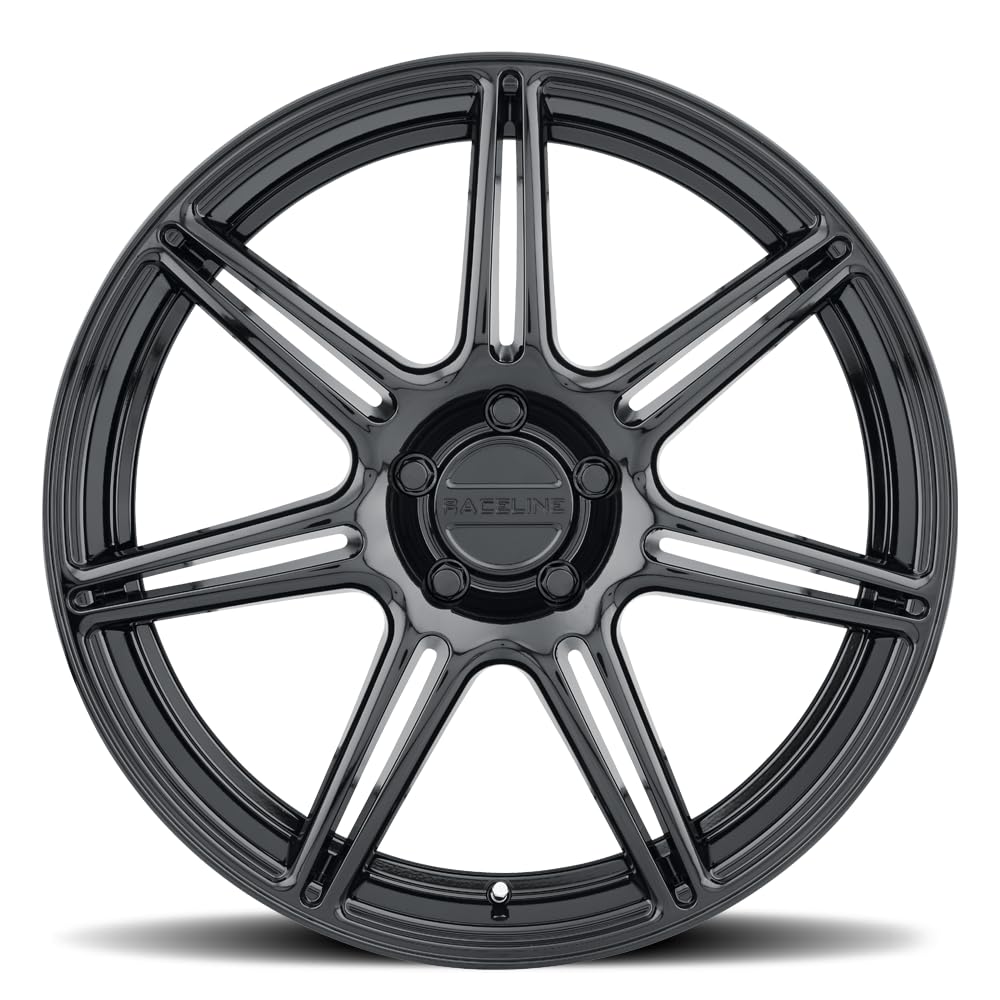 Apex Raceline Wheels Gloss Black 20X8.5 5X112 +35mm 7 Spoke Aluminum Passenger Car Wheels, Replacement Car Rims