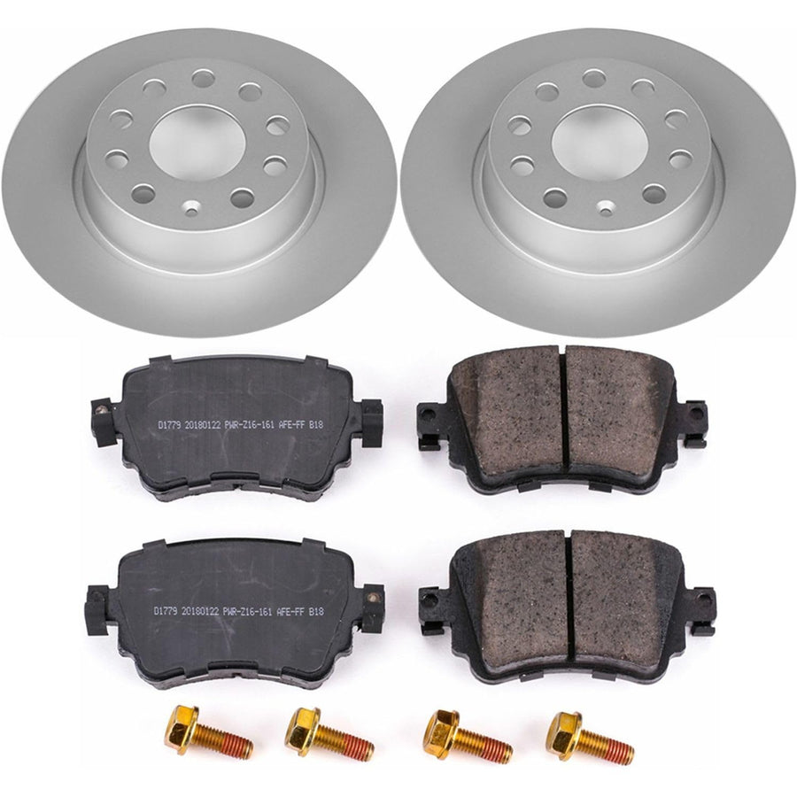 Power Stop Z23 CRK7053 Rear Evolution Geomet Coated Brake Kit For VW GTI, VW Golf, VW Golf Alltrack, VW Golf SportWagen, VW Passat [Model Specific]