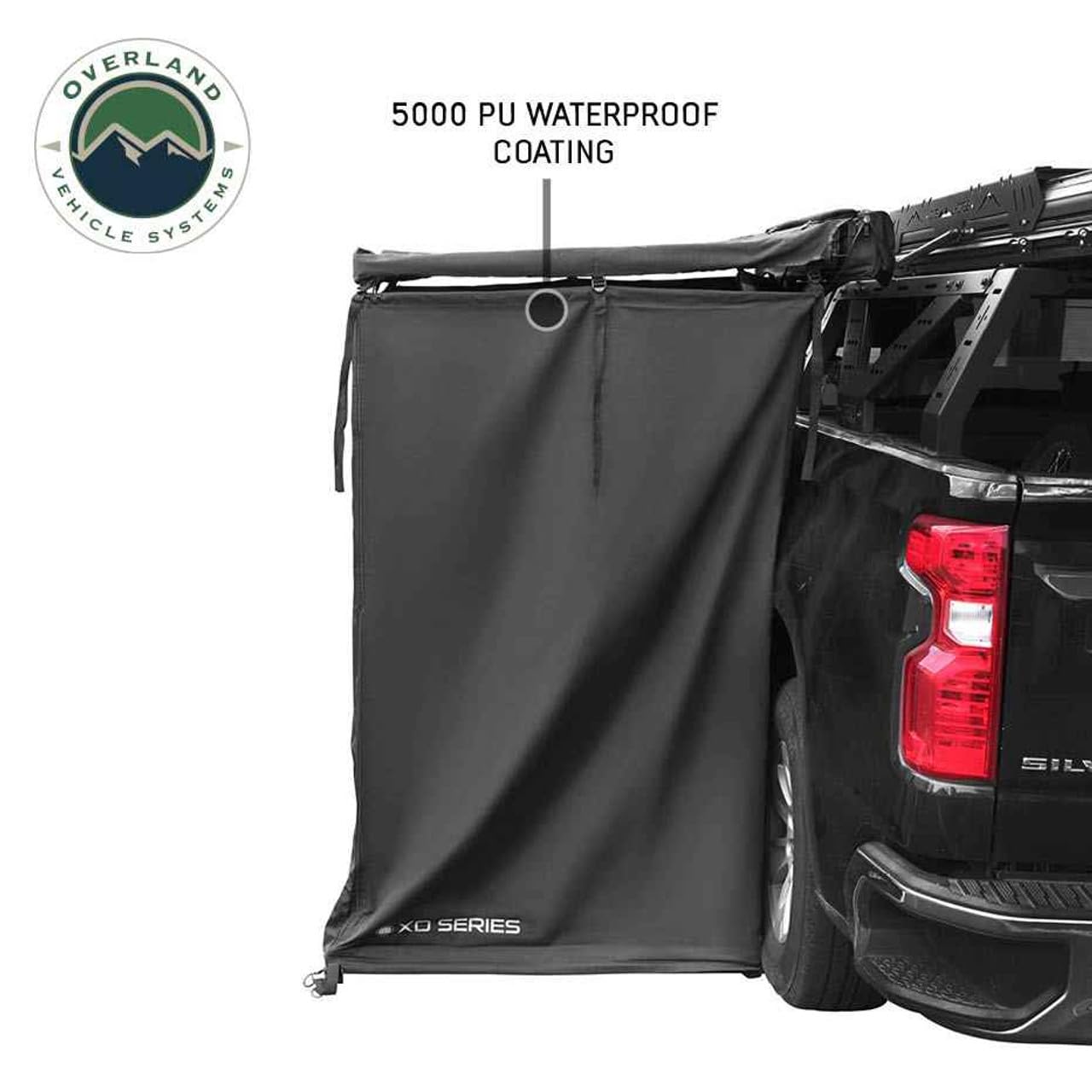 Overland Vehicle Systems Nomadic XD 90 Degree Pivot Shower Awning - Quick Deploying w/Light Strip & Black Out