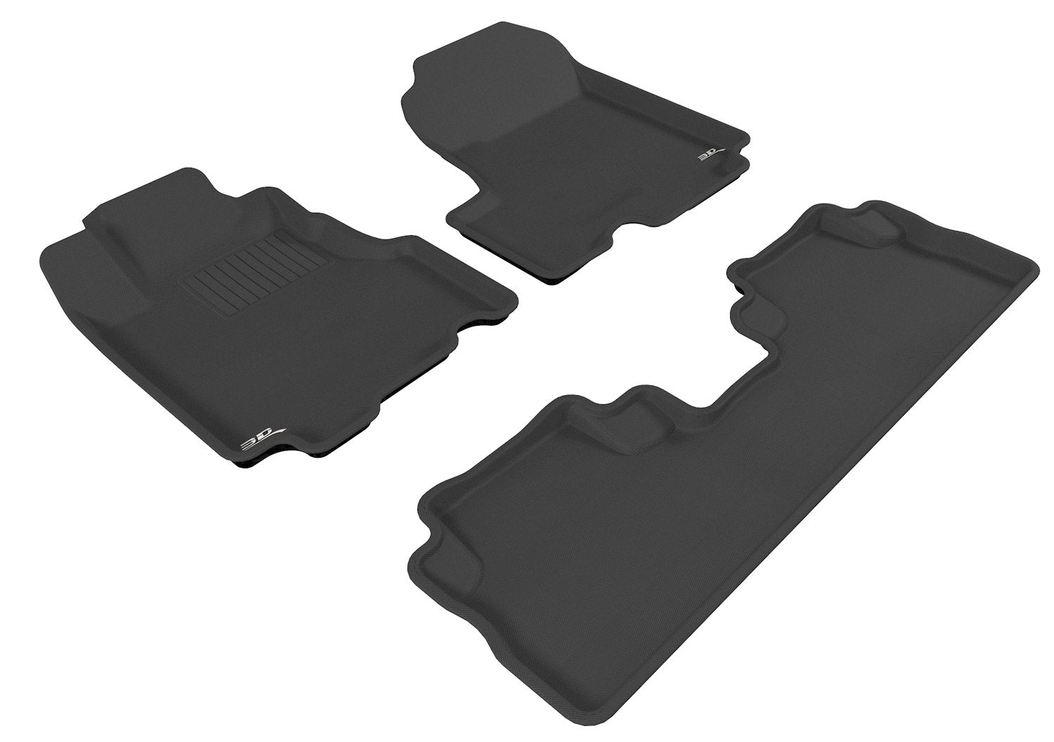 Custom Fit 3D MAXpider Kagu Floor Mat (Black) Compatible with Honda CR-V 2007-2011 - Full Set