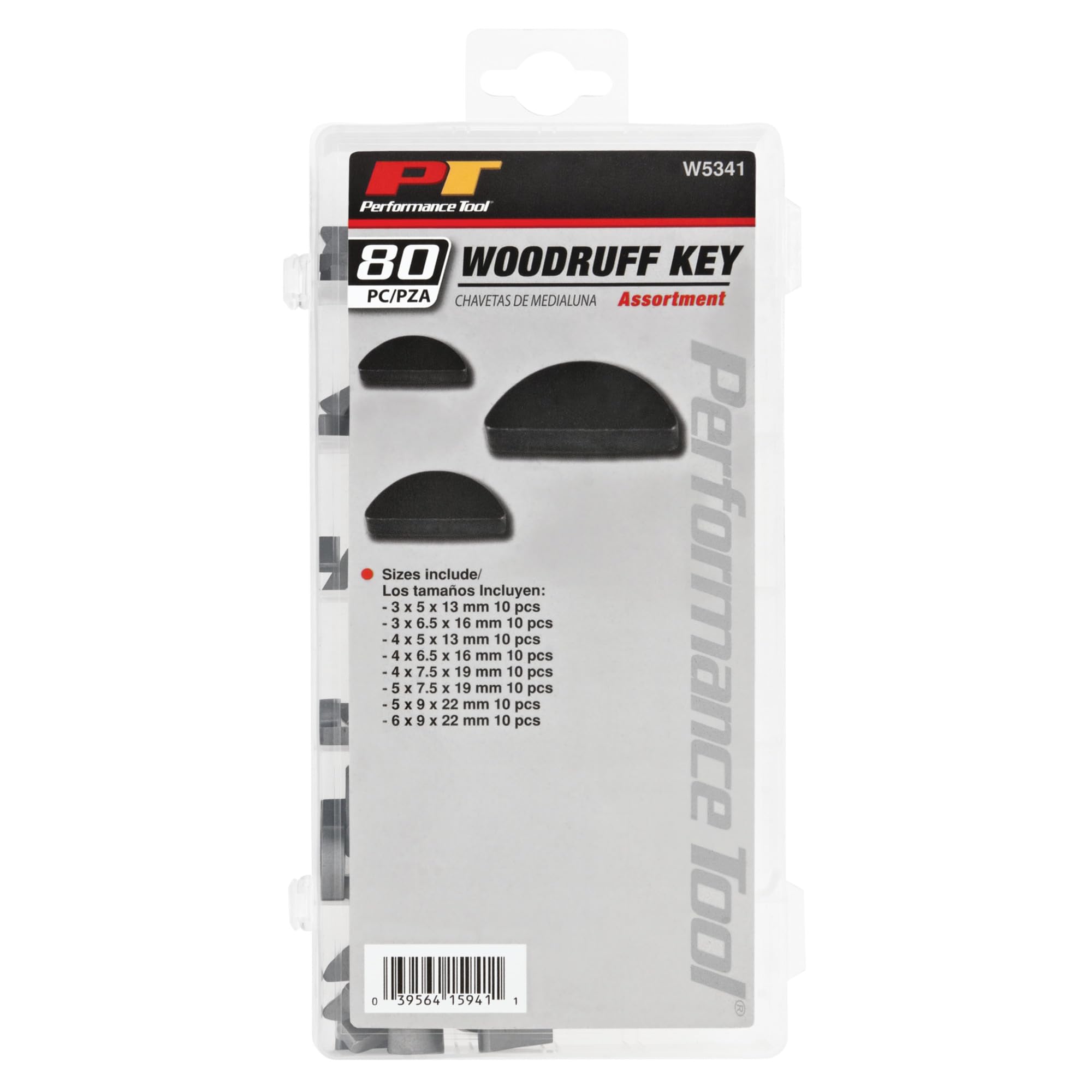 Woodruff Key Assortment Performance Tool W5341 80pc Metric