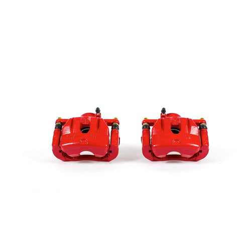 Power Stop Pair of High-Temp Red Powder Coated Front Calipers For Mazda RX-8 2004-2007 [Model Specific]