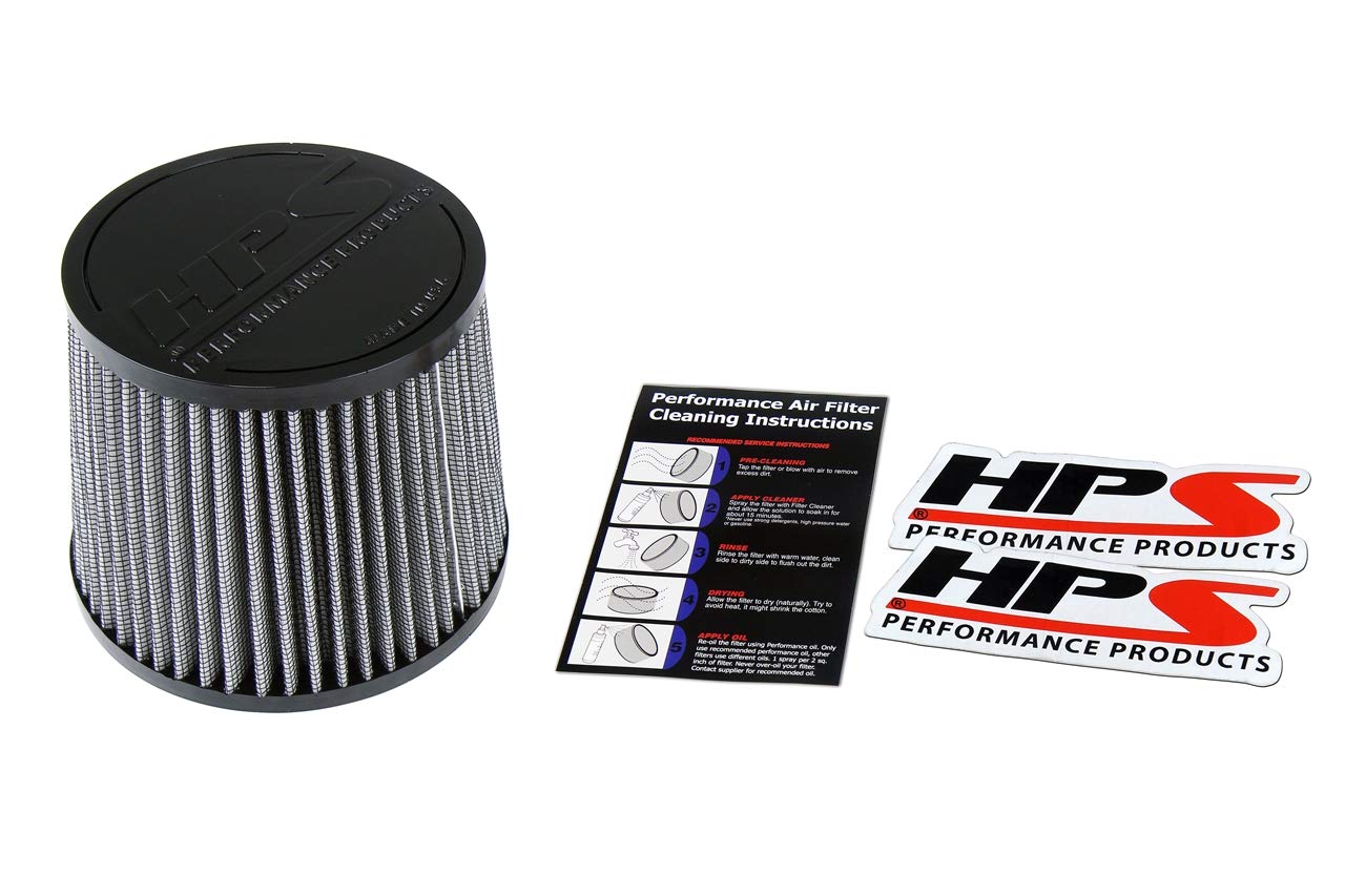 HPS Performance Air Filter 6" Element Length, 2.75" ID, 7.75" Overall Length, HPS-4274, Gray