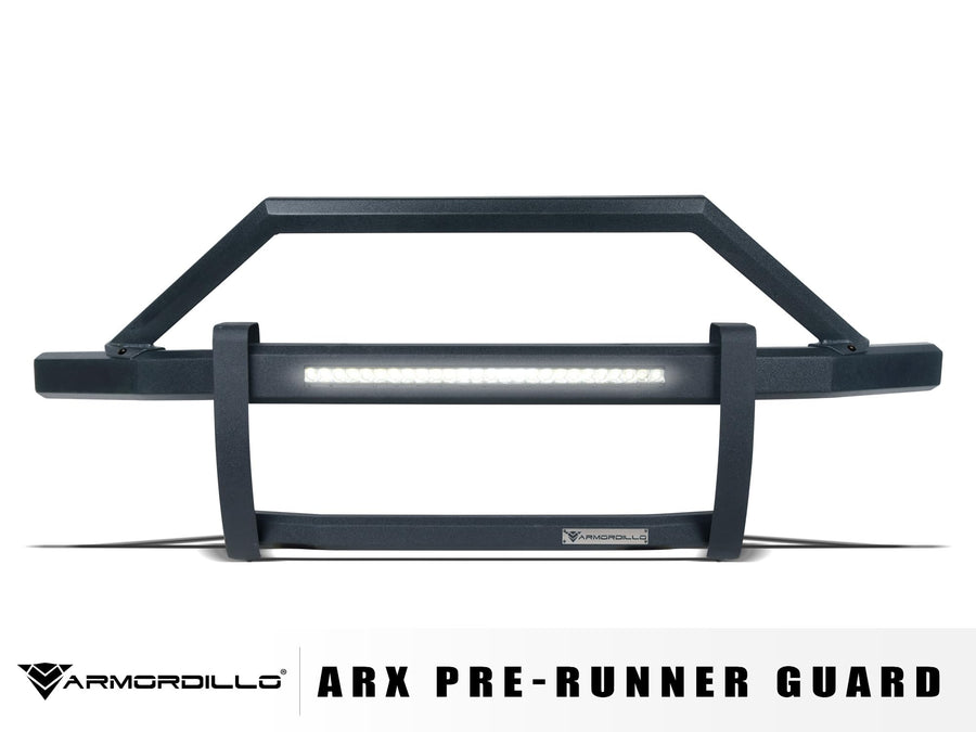 ARX LED Pre-Runner Guard Armordillo Compatible With 2016-2023 Toyota Tacoma|8734407|Textured Black|Pre-Runner Grille Guard|Bumper Guard|26" LED Light Bar