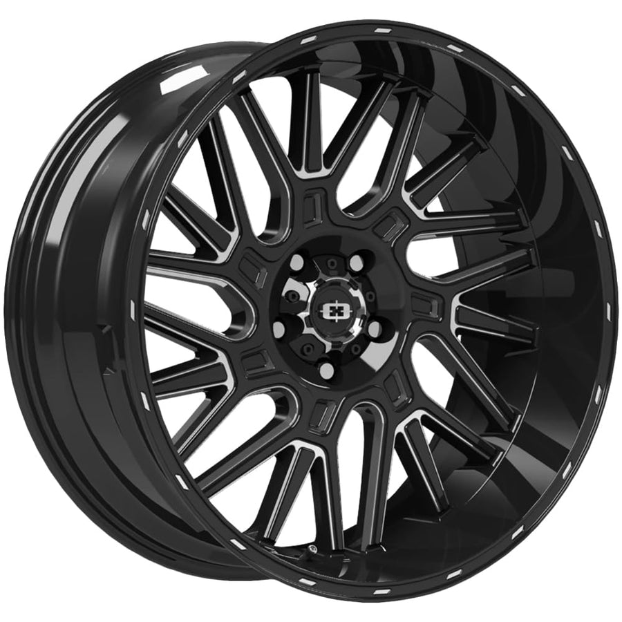 404 Brawl Vision 20x9 5x5" +10mm Black/Milled Wheel Rim 20" Inch