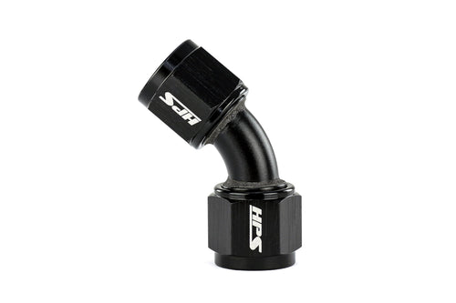 AN9451-04 HPS AN Female to Female Swivel Coupling Adapter Fitting, Aluminum, Size: AN-4, Angle: 45 degree, Black