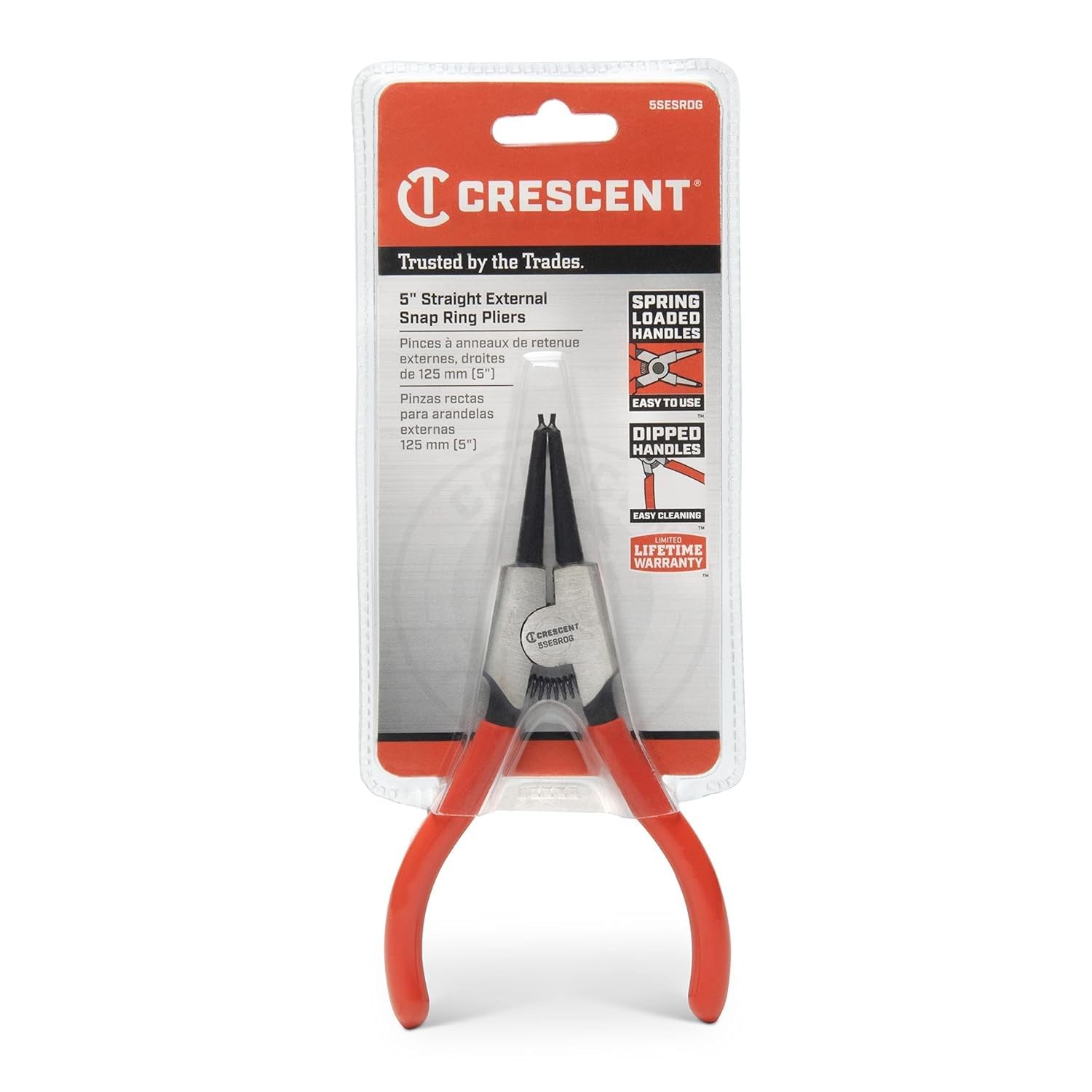 5SESRDG Crescent 5" Straight External Snap Ring Dipped