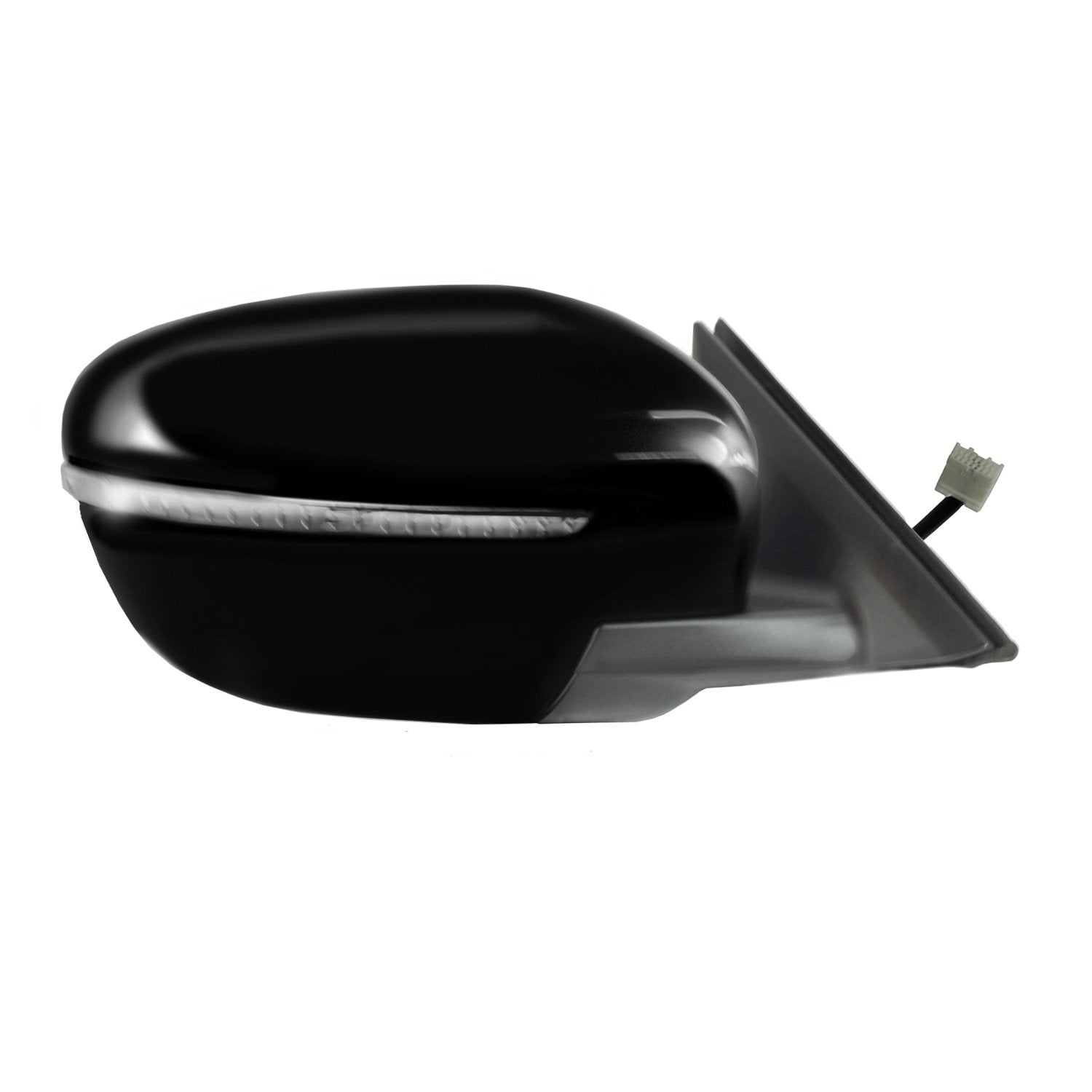Mirror Passenger Side for Nissan Rogue US Built, Korea Built, Textured Black w/PTM Cover, w/Turn Signal, Foldaway, Does not Apply to Sport and Select Models, Power