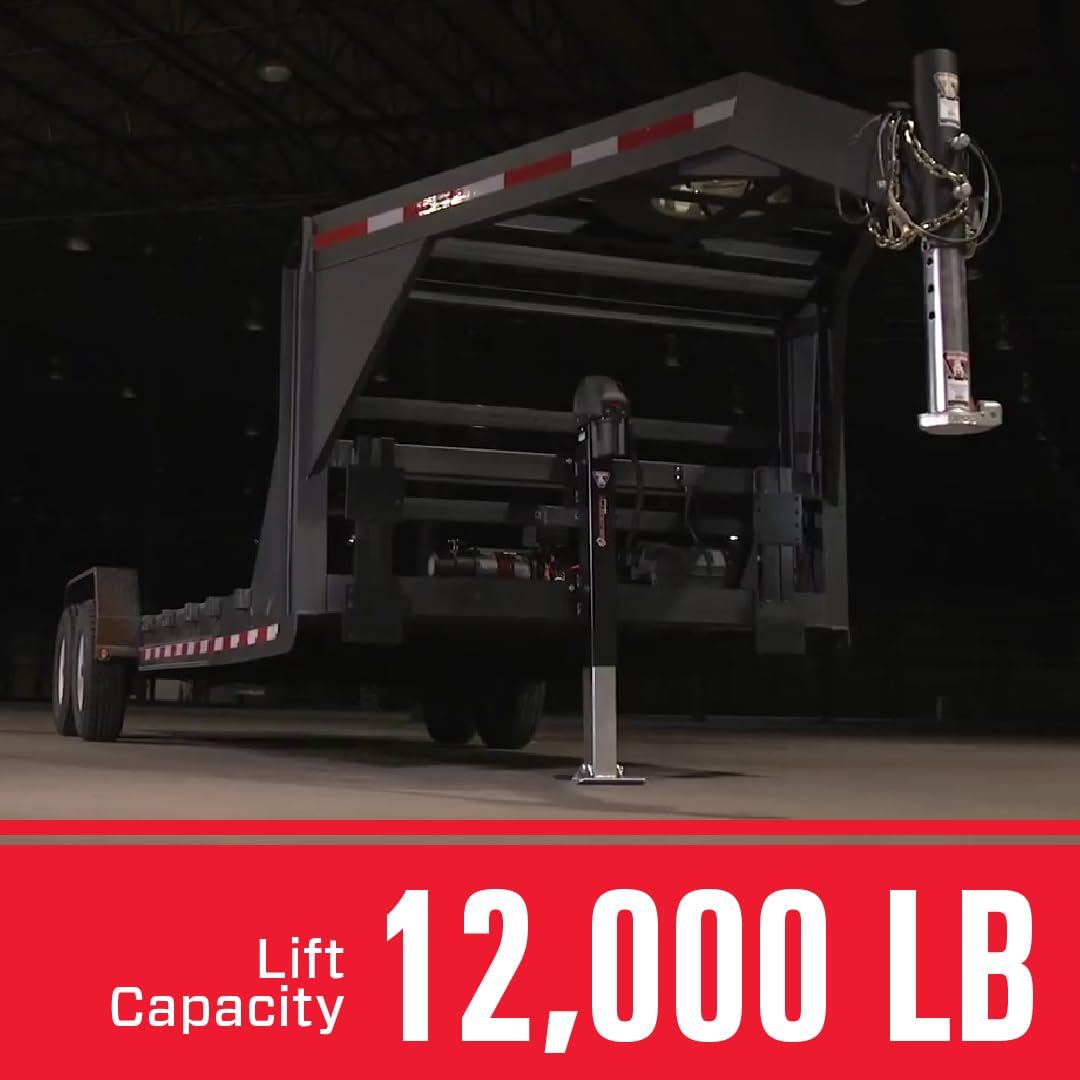 Bulldog HD 182800 Square Trailer Jack, 12,000 lbs. Support Capacity, Sidewind, 12-1/2 Inch Travel, No Handle