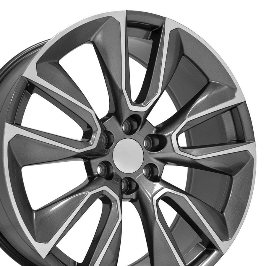 24 Inch OE Wheels CV32 Rim Fits Silverado 1500 Style 6x139.7 24x10 Gloss Gunmetal Machined - Hollander 5916 (1)