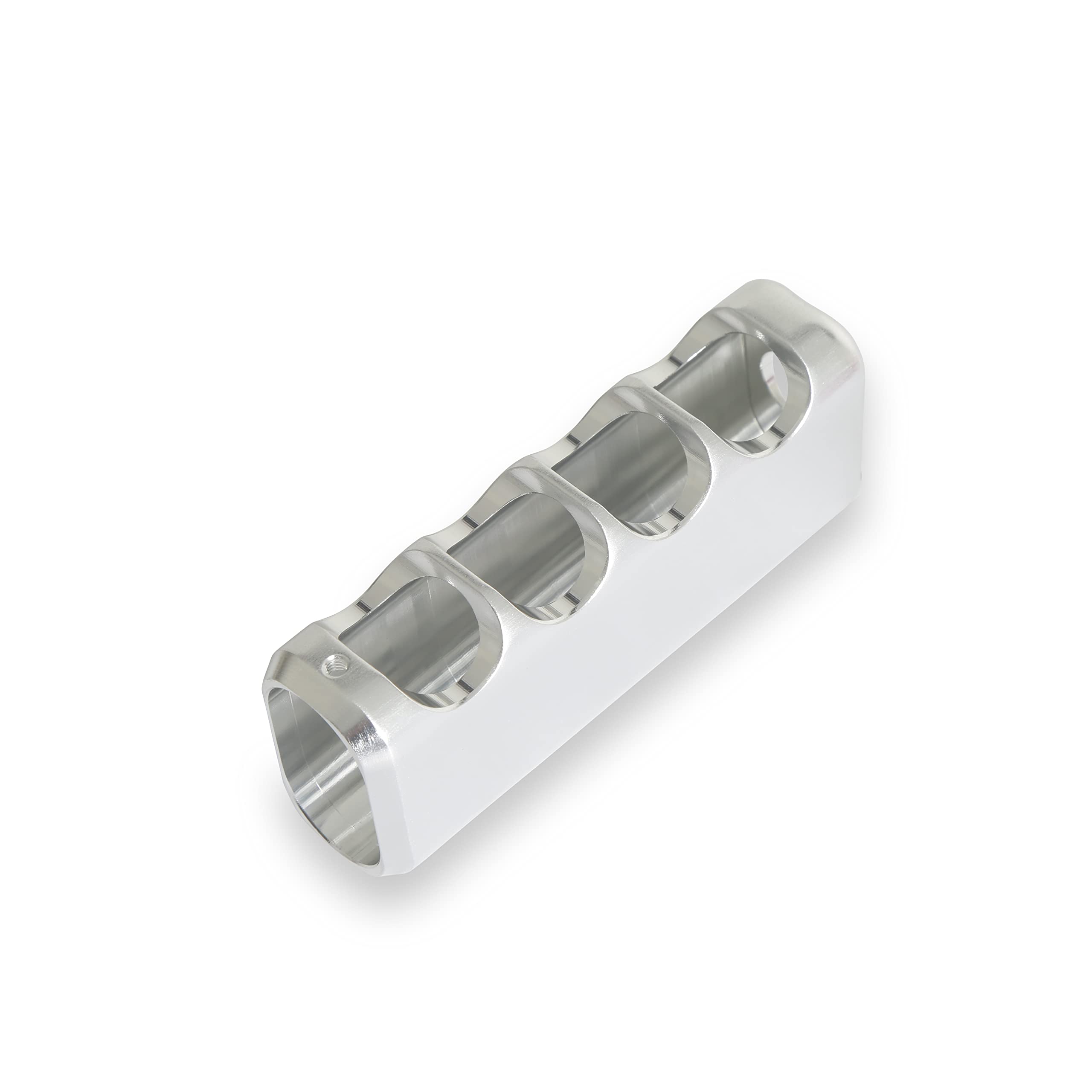 Drake Muscle Cars Parking Brake Handle Cover Billet Aluminum in a Satin Silver Finish, Compatible with 2015-2019 Ford Mustang, Model FR3Z-2760-BL