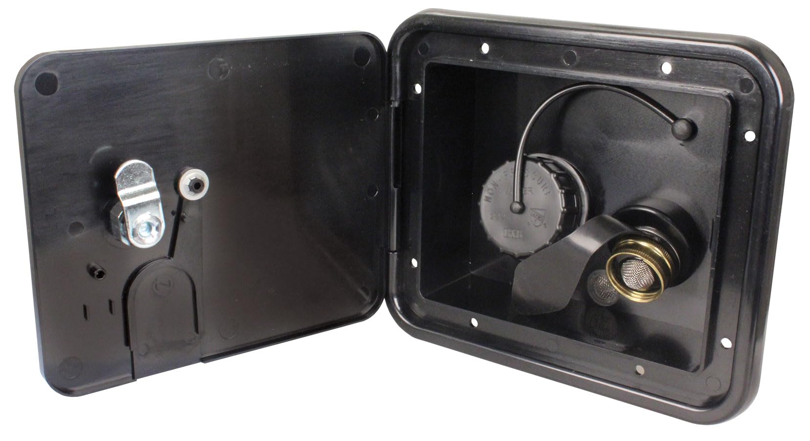 City/Gravity Water Fill Center B&B Molders, 94255 with Brass Check Valve and Key Lock – Black, UV-Stable Acrylonitrile Construction, OEM Replacement – Made in USA