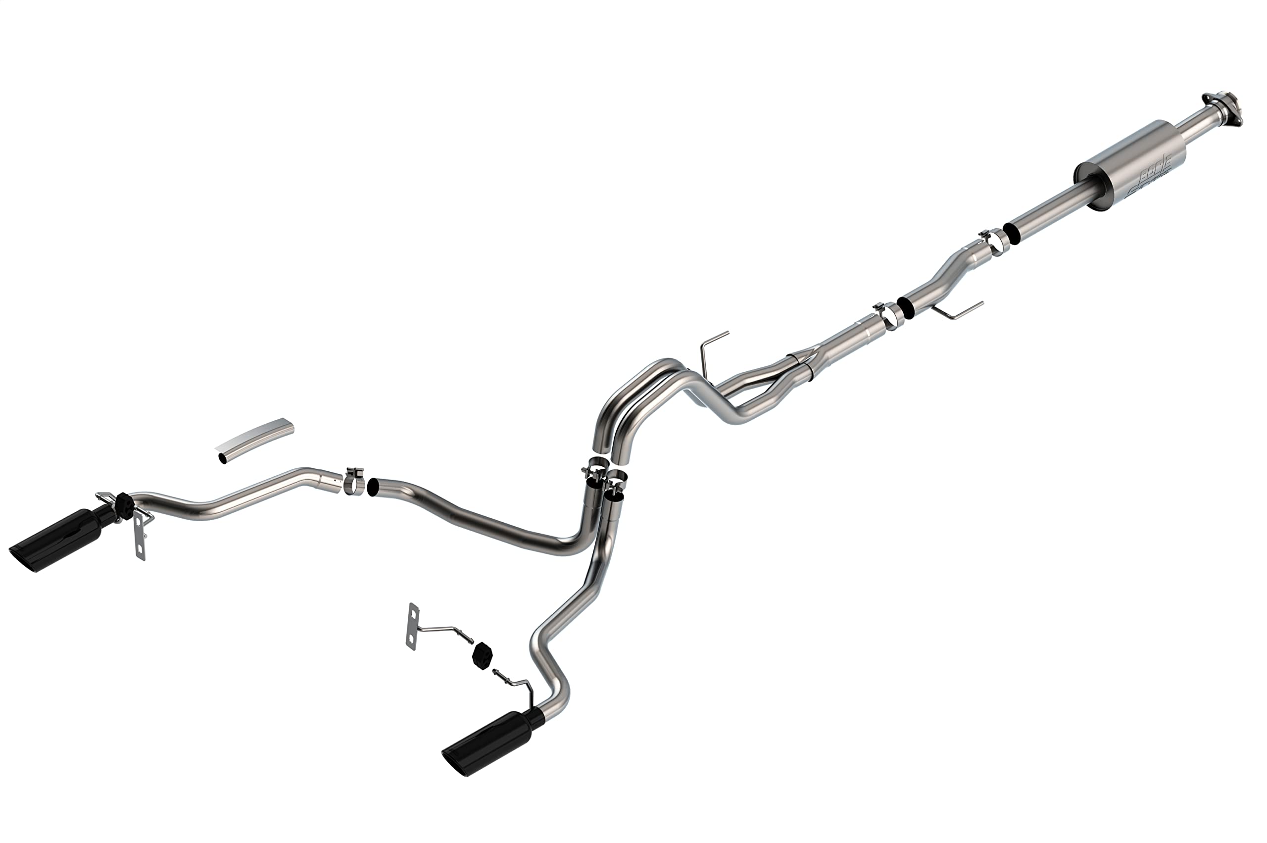 BORLA Cat-Back 140863BC for '21-'23 F-150 2.7L/3.5L AT 2&4WD Crew Cab 5' 7" Bed/Ext. Cab 6' 7" Bed EXC. 3.5L P.B., Tremor, & Black Appear. Adapt. 60556 Crew Cab (6' 7") Bed. 60564 Ext. Cab (8' 2") Bed