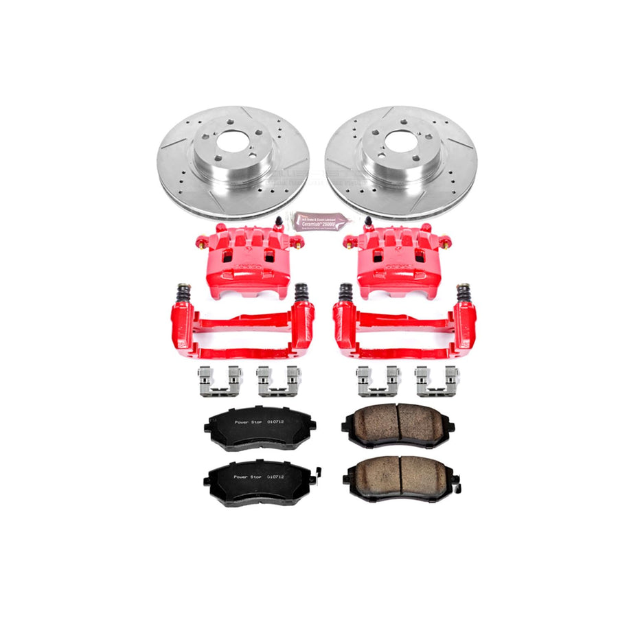 1-Click Performance Brake Kit Power Stop (KC1124) with Calipers For Saab 9-2X 2005-2006, Subaru Impreza 2002-2010, Subaru Legacy 2002-2004 [Model Specific]
