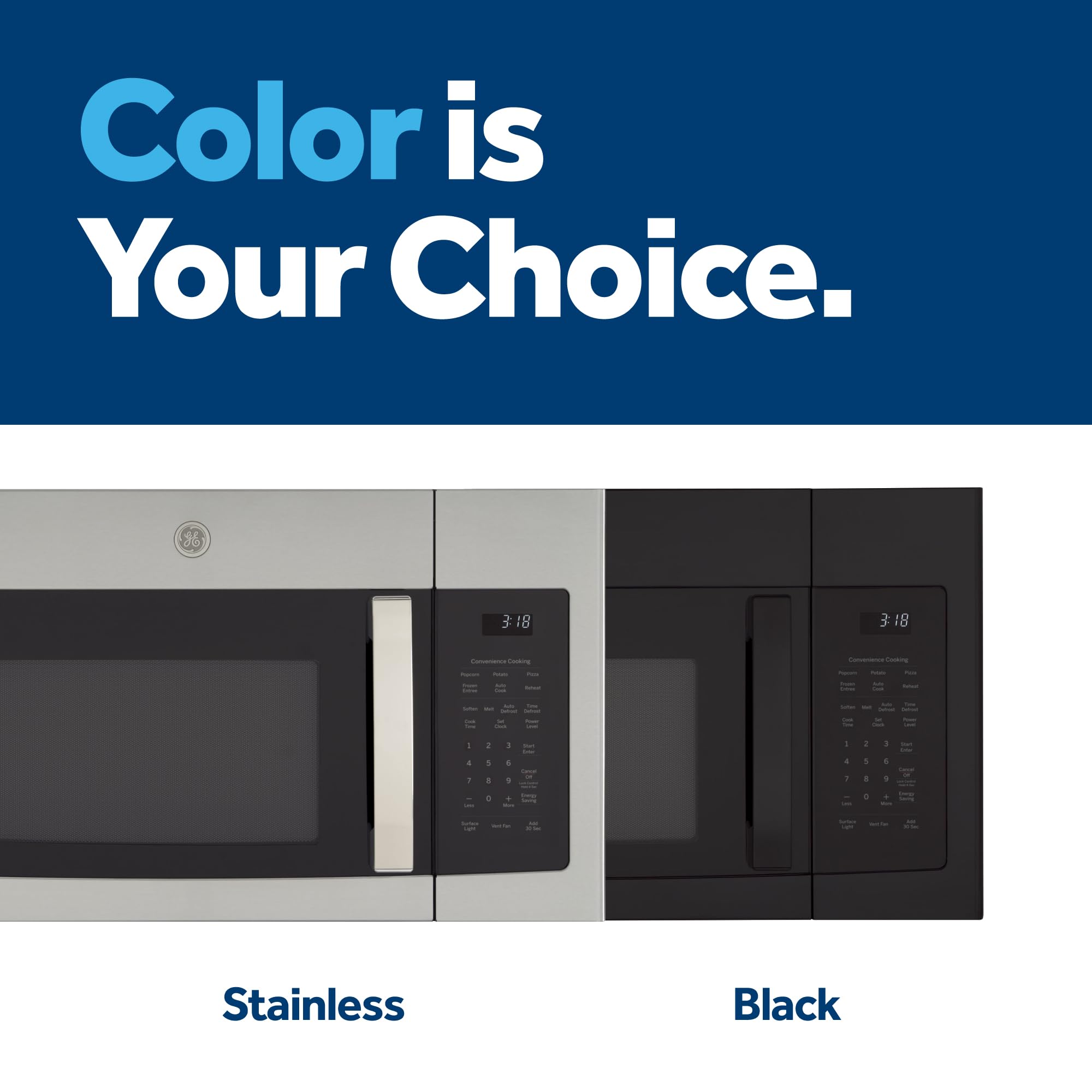 1.8 Cu. Ft. GE Over-the-Range Microwave Oven with Recirculating Venting