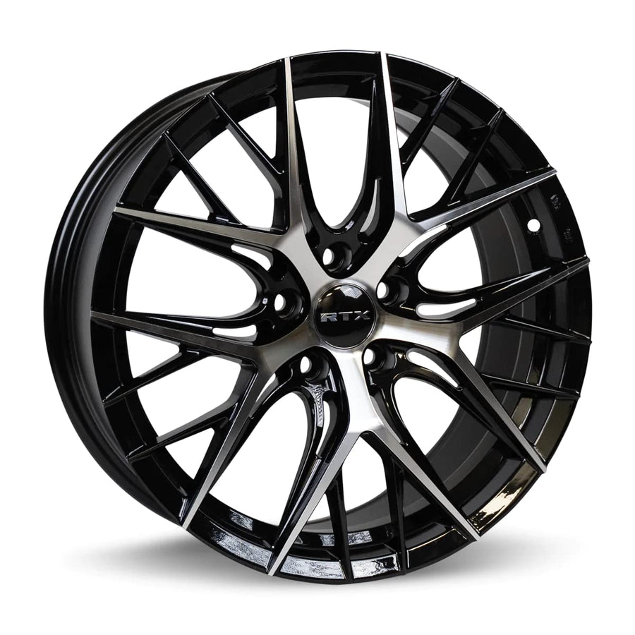 Custom RTX Valkyrie Wheel - 18x8, 38 Offset, 5x112 Bolt Pattern, 66.6mm Hub - Black Machined Rim