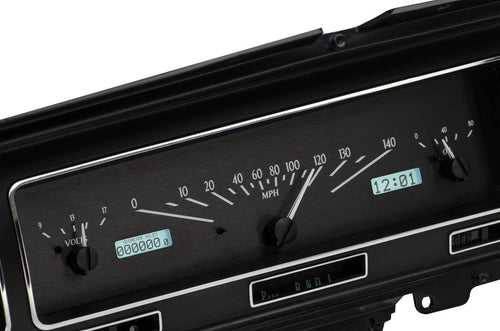 68 Chevy Impala Dakota Digital VHX Analog Dash Gauges Black Alloy White VHX-68C-IMP-K-W