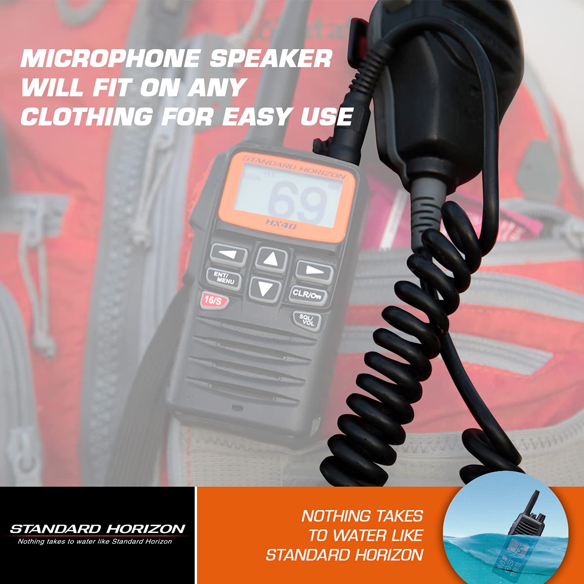 MH-73A4B Standard Horizon Speaker/Microphone Black, Small