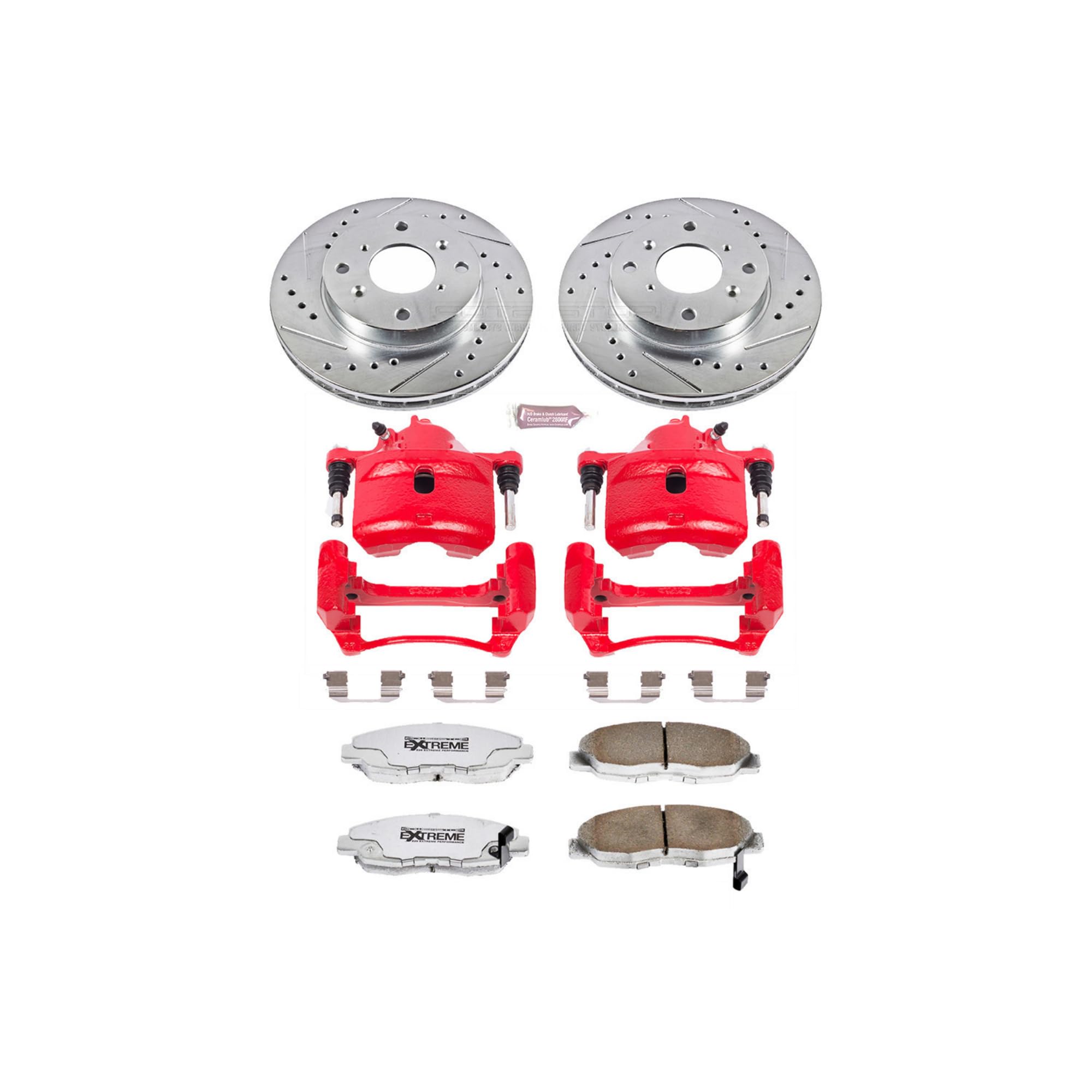 Power Stop Z26 KC1239A-26 Front Street Warrior Brake Kit Honda For Honda Accord 1998-2002 [Model Specific]