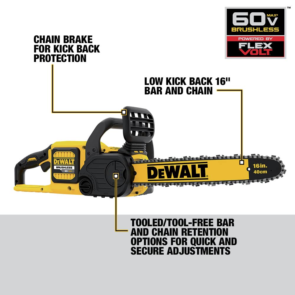 Brushless Chainsaw Kit DEWALT FLEXVOLT 60V MAX* (2.0 Ah) (DCCS670T1)