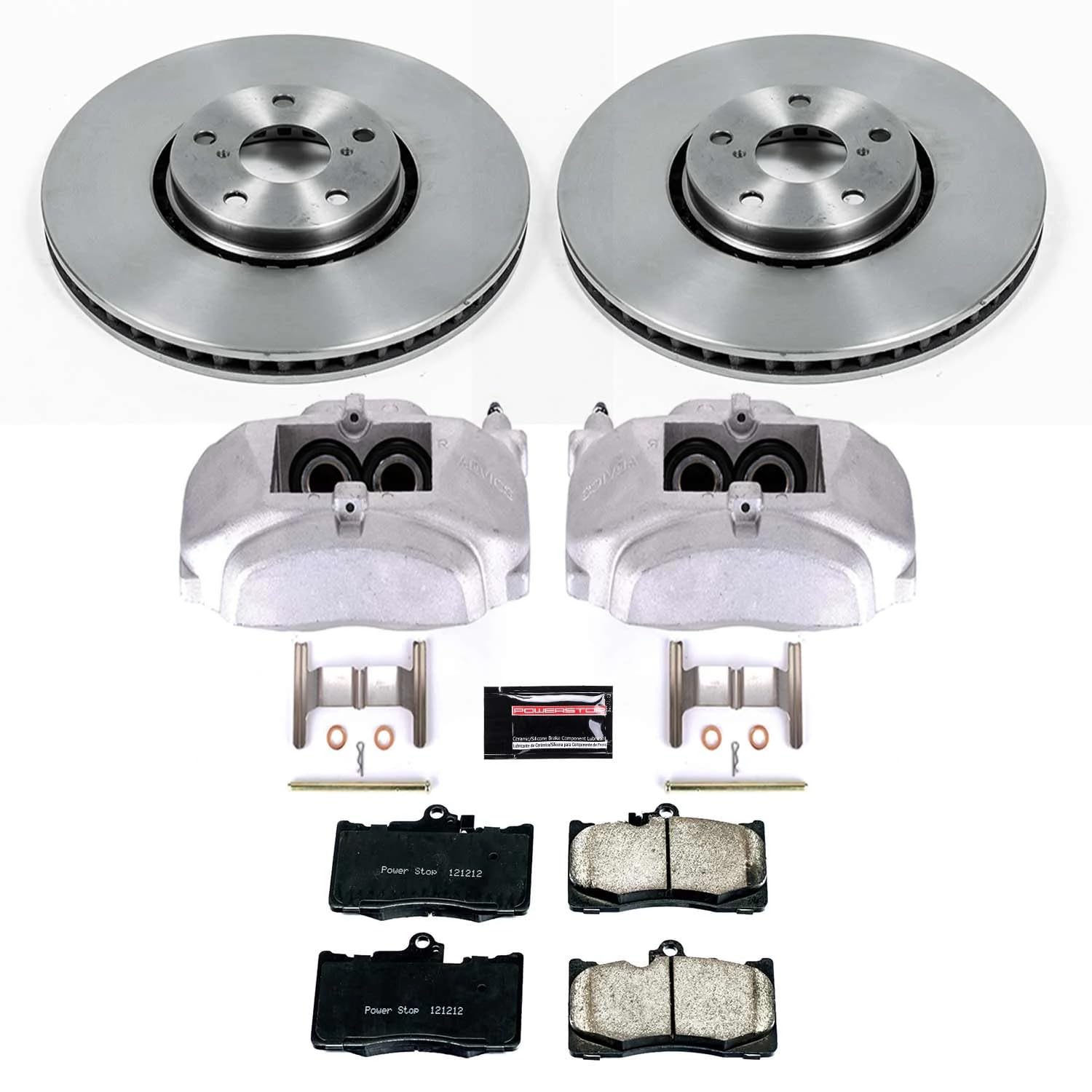 Power Stop Replacement KCOE7687 Autospecialty Front Caliper Kit-Rotors, Ceramic Brake Pads, Calipers
