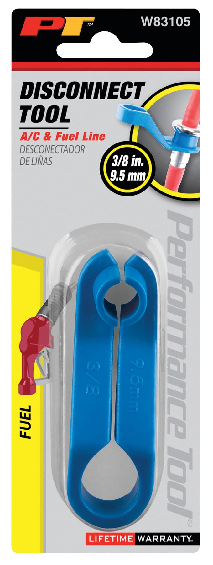W83105 Performance Tool 3/8" Offset Line Disconnect Tool - Easy Coupling Release, Durable Plastic