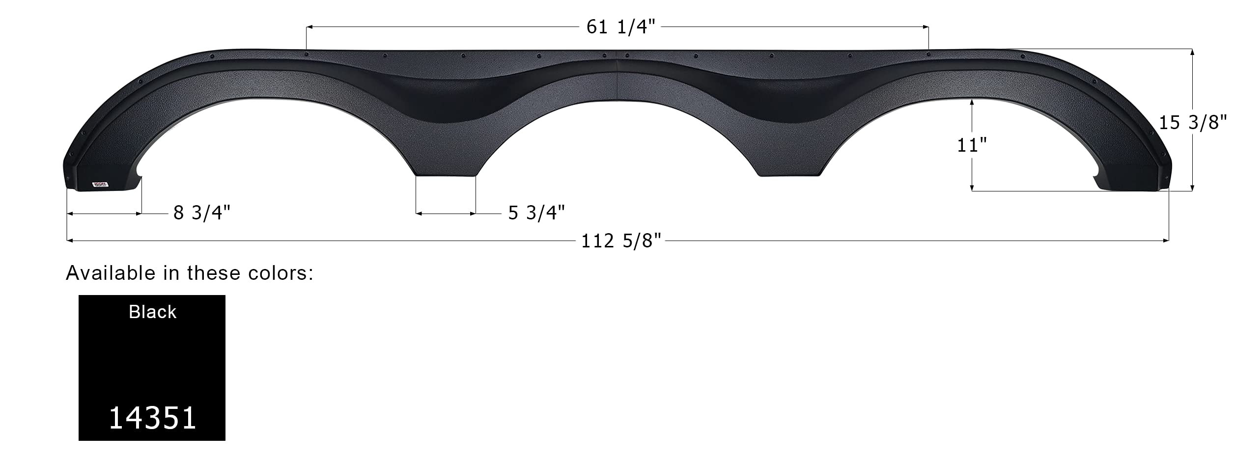Fender Skirt ICON 14351, Triple, Forest River, FS4351, Black