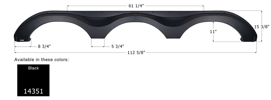 Fender Skirt ICON 14351, Triple, Forest River, FS4351, Black