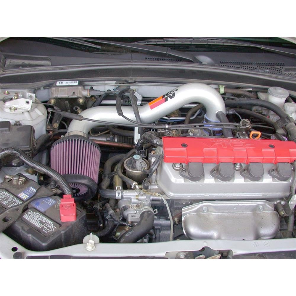Cold Air Intake Kit K&N: Increase Acceleration & Engine Growl, Guaranteed to Increase Horsepower up to 5HP: Compatible with 1.7L, L4, 2001-2006 HONDA/ACURA (Civic VI, DX, LX, EX, Si, EL), 69-1008TS