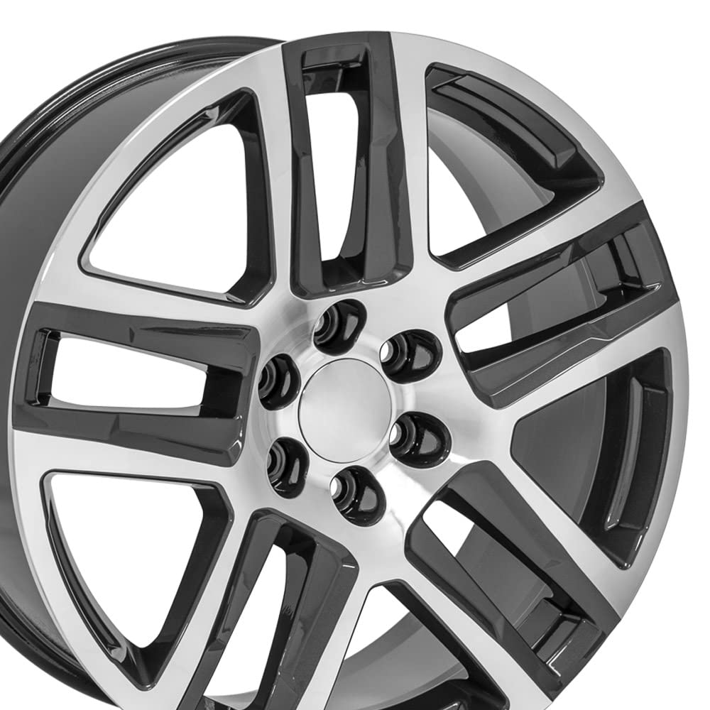 22 Inch OE Wheels CV63 Rim Fits Silverado 1500 Z71 Style 6x139.7 22x9 Gloss Gunmetal Machined - Hollander 5913 (1)